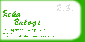 reka balogi business card