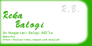 reka balogi business card